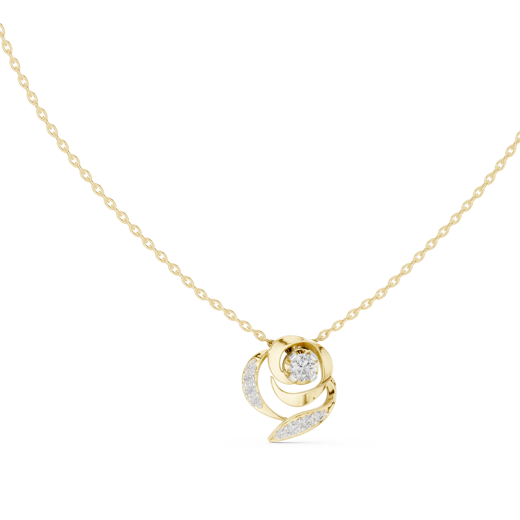 Seraphine Swirl Halo Lab Grown Diamond Pendant Necklace