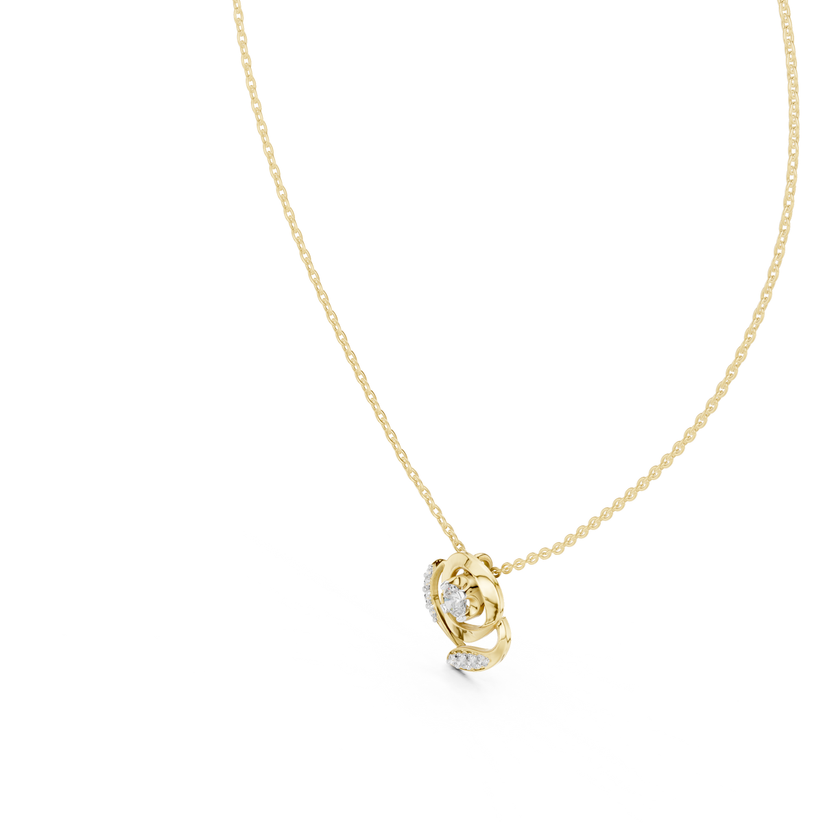 Seraphine Swirl Halo Lab Grown Diamond Pendant Necklace