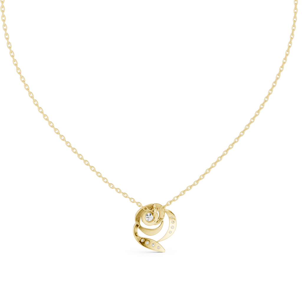 Seraphine Swirl Halo Lab Grown Diamond Pendant Necklace