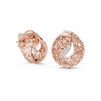 Coralle Lace Texture Curved Pavé Lab Grown Diamond Earrings