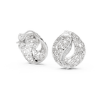 Coralle Lace Texture Curved Pavé Lab Grown Diamond Earrings