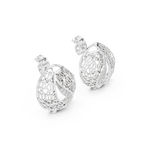 Coralle Lace Texture Curved Pavé Lab Grown Diamond Earrings