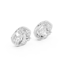 Coralle Lace Texture Curved Pavé Lab Grown Diamond Earrings