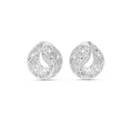 Coralle Lace Texture Curved Pavé Lab Grown Diamond Earrings
