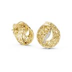 Coralle Lace Texture Curved Pavé Lab Grown Diamond Earrings