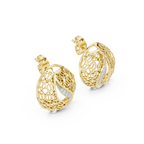 Coralle Lace Texture Curved Pavé Lab Grown Diamond Earrings