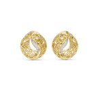 Coralle Lace Texture Curved Pavé Lab Grown Diamond Earrings