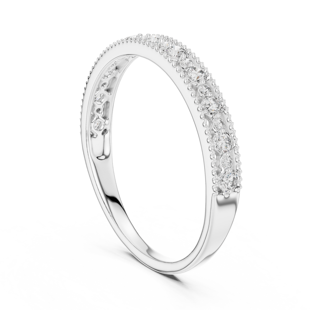 Milagrelle Milgrain Graduated Lab Grown Diamond Band Ring