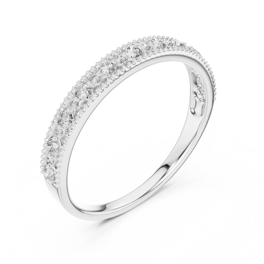 Milagrelle Milgrain Graduated Lab Grown Diamond Band Ring