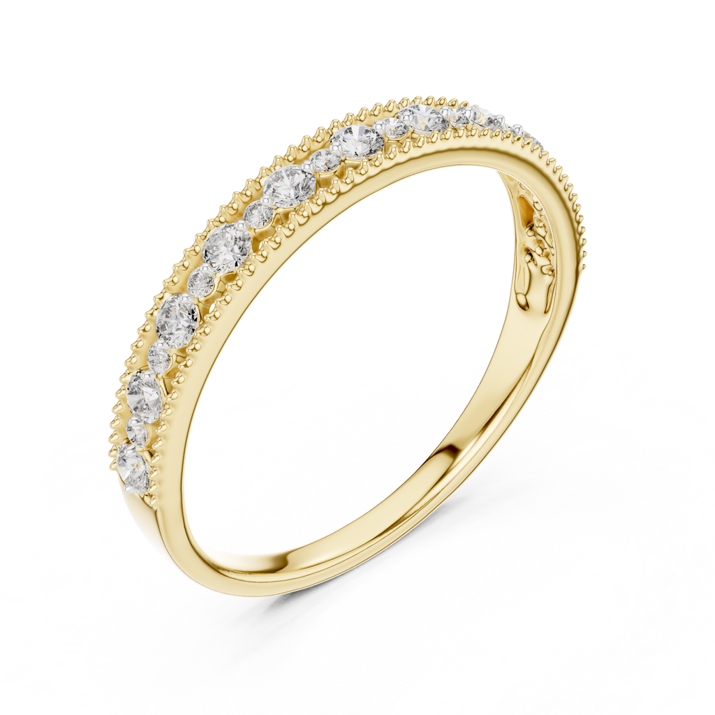 Milagrelle Milgrain Graduated Lab Grown Diamond Band Ring