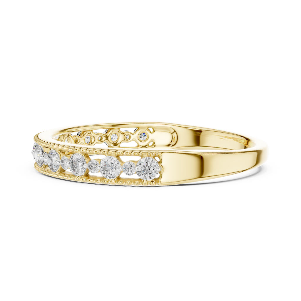 Milagrelle Milgrain Graduated Lab Grown Diamond Band Ring