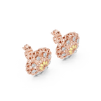 Funkelnde Diamant-Gold-Creolen | Ohrringe mit Blumenmuster