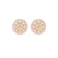 Funkelnde Diamant-Gold-Creolen | Ohrringe mit Blumenmuster