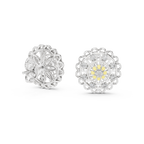 Funkelnde Diamant-Gold-Creolen | Ohrringe mit Blumenmuster