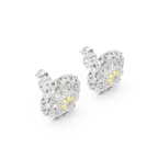 Funkelnde Diamant-Gold-Creolen | Ohrringe mit Blumenmuster