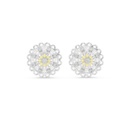 Funkelnde Diamant-Gold-Creolen | Ohrringe mit Blumenmuster