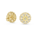 Funkelnde Diamant-Gold-Creolen | Ohrringe mit Blumenmuster