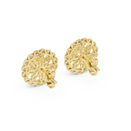Funkelnde Diamant-Gold-Creolen | Ohrringe mit Blumenmuster