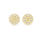 Funkelnde Diamant-Gold-Creolen | Ohrringe mit Blumenmuster