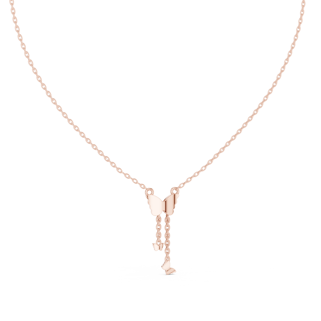Aurelia Butterfly Cascade Lab Grown Diamond Pendant Necklace