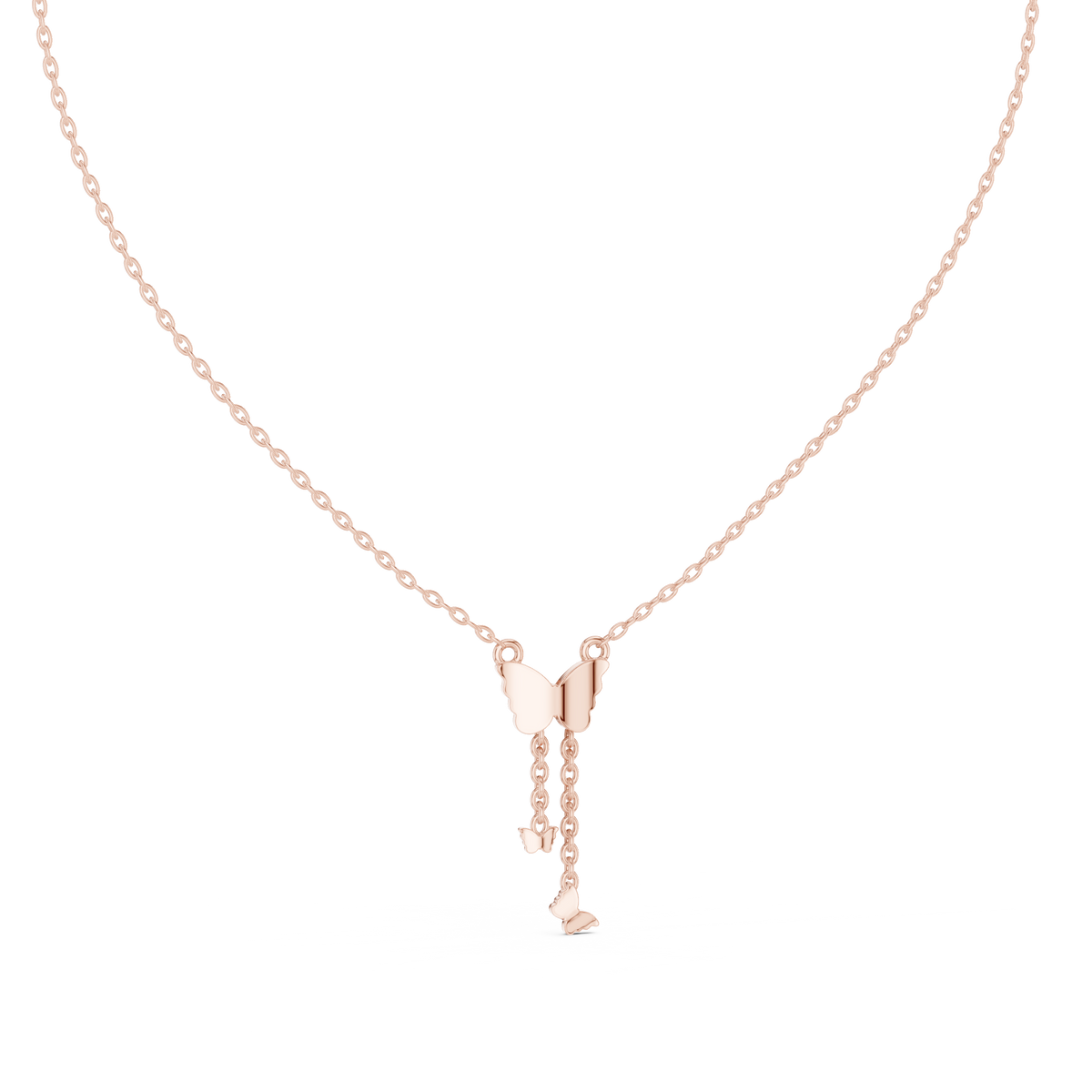Aurelia Butterfly Cascade Lab Grown Diamond Pendant Necklace