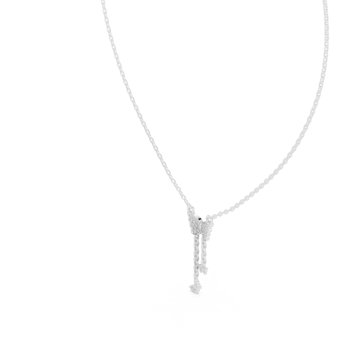 Aurelia Butterfly Cascade Lab Grown Diamond Pendant Necklace
