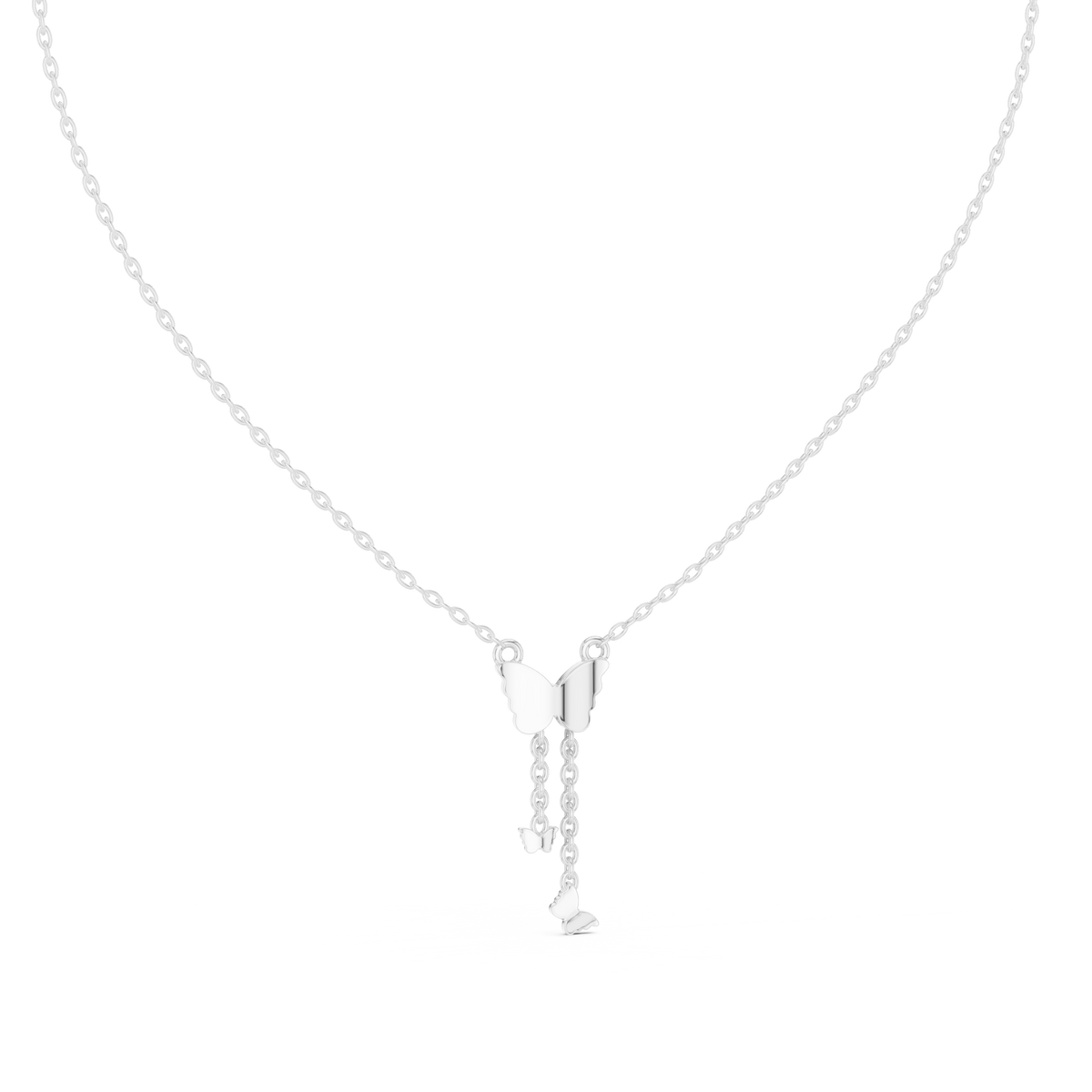 Aurelia Butterfly Cascade Lab Grown Diamond Pendant Necklace