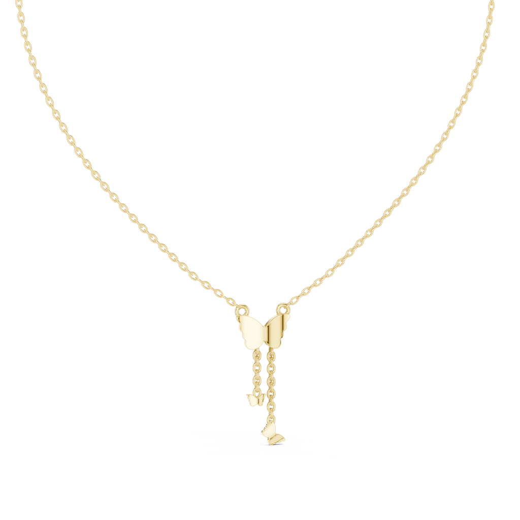 Aurelia Butterfly Cascade Lab Grown Diamond Pendant Necklace