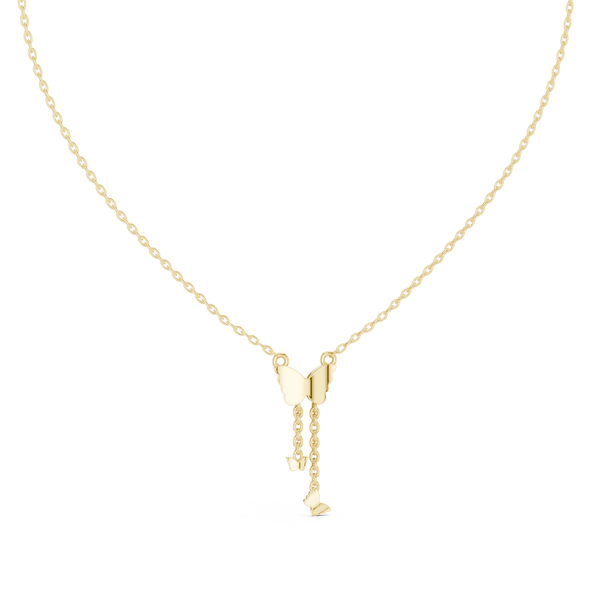 Aurelia Butterfly Cascade Lab Grown Diamond Pendant Necklace