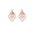 Kalikelle Nested Leaf and Ribbed Bud Accent Lab Grown Diamond Earrings