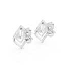 Kalikelle Nested Leaf and Ribbed Bud Accent Lab Grown Diamond Earrings