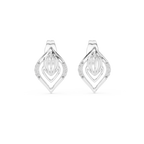 Kalikelle Nested Leaf and Ribbed Bud Accent Lab Grown Diamond Earrings