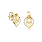 Kalikelle Nested Leaf and Ribbed Bud Accent Lab Grown Diamond Earrings