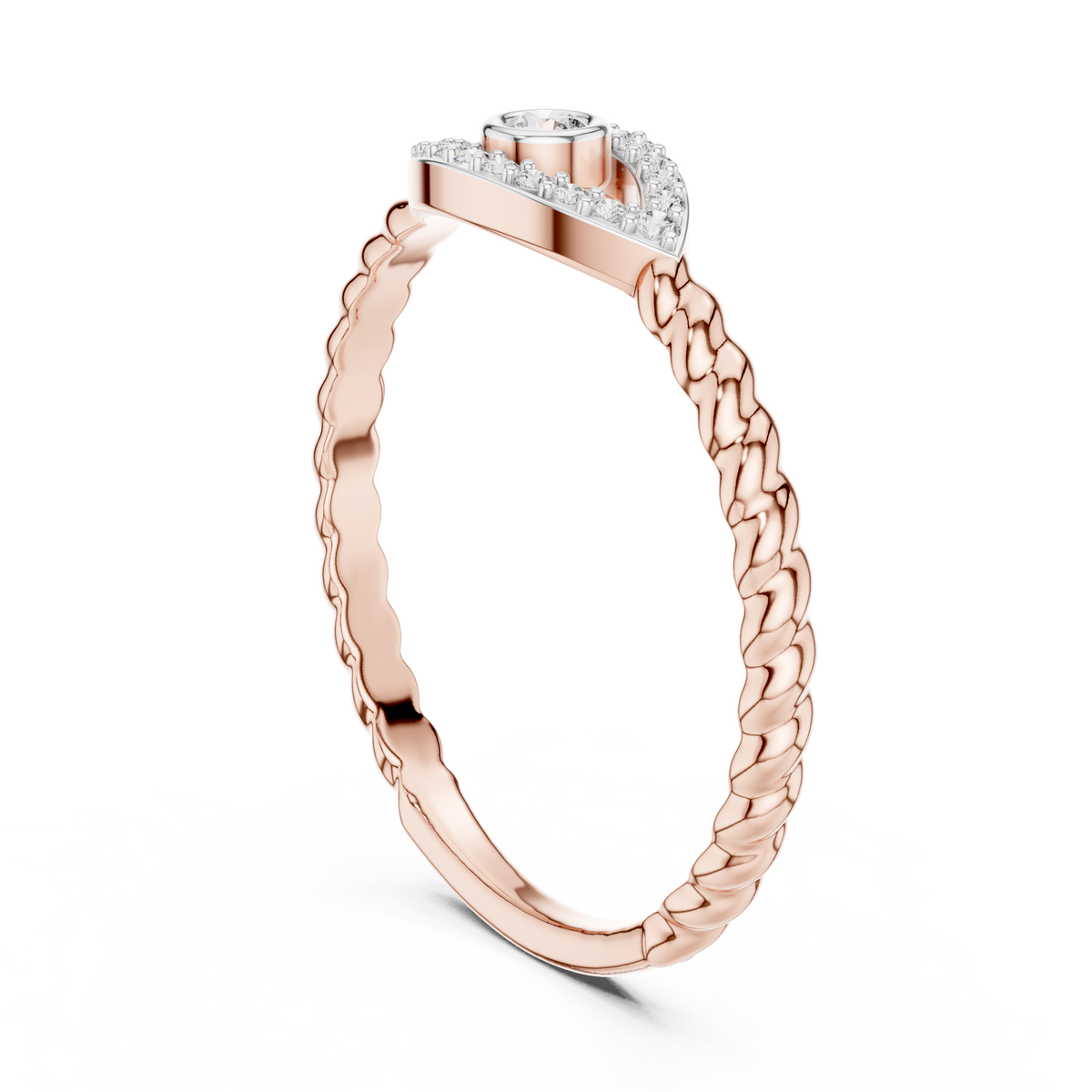 Nazarelle Evil Eye Twisted Rope Lab Grown Diamond Ring