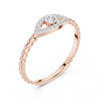 Nazarelle Evil Eye Twisted Rope Lab Grown Diamond Ring
