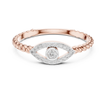 Nazarelle Evil Eye Twisted Rope Lab Grown Diamond Ring