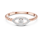 Nazarelle Evil Eye Twisted Rope Lab Grown Diamond Ring