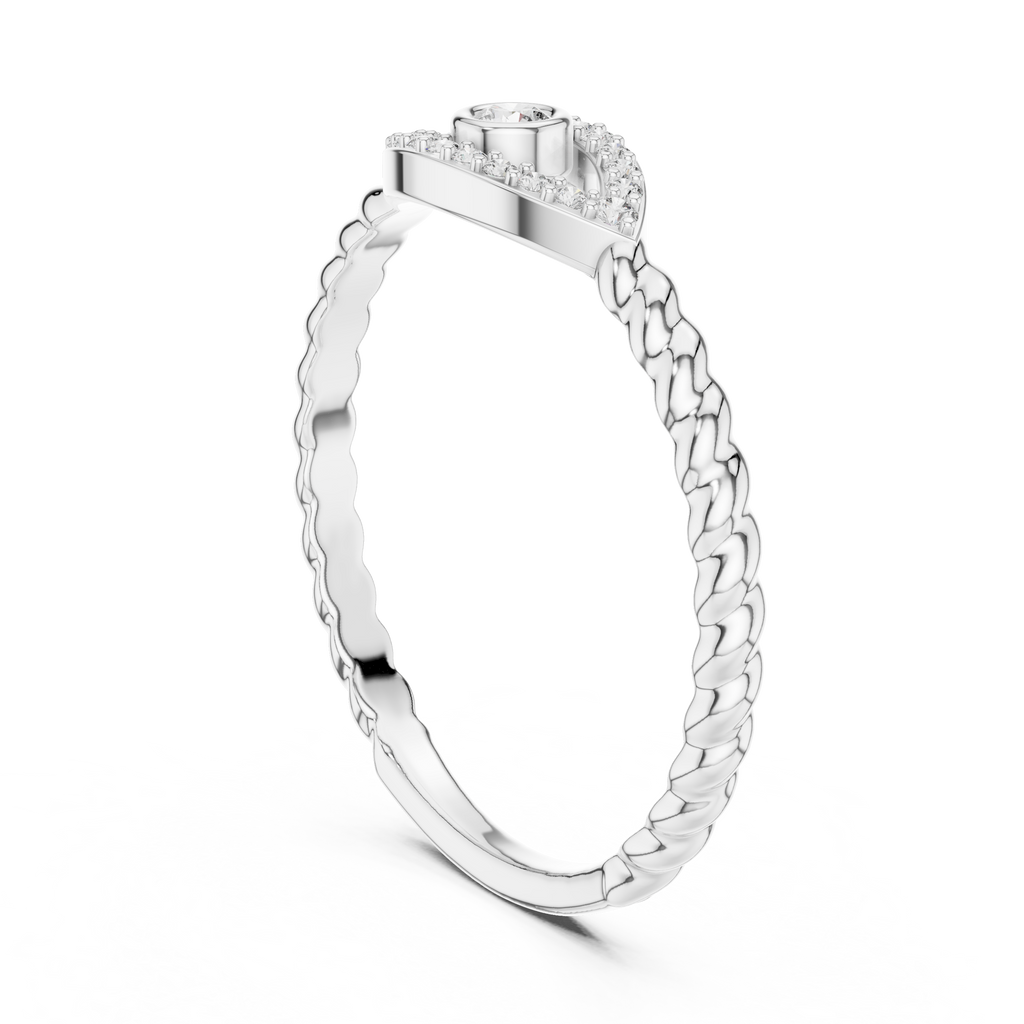 Nazarelle Evil Eye Twisted Rope Lab Grown Diamond Ring