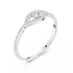 Nazarelle Evil Eye Twisted Rope Lab Grown Diamond Ring