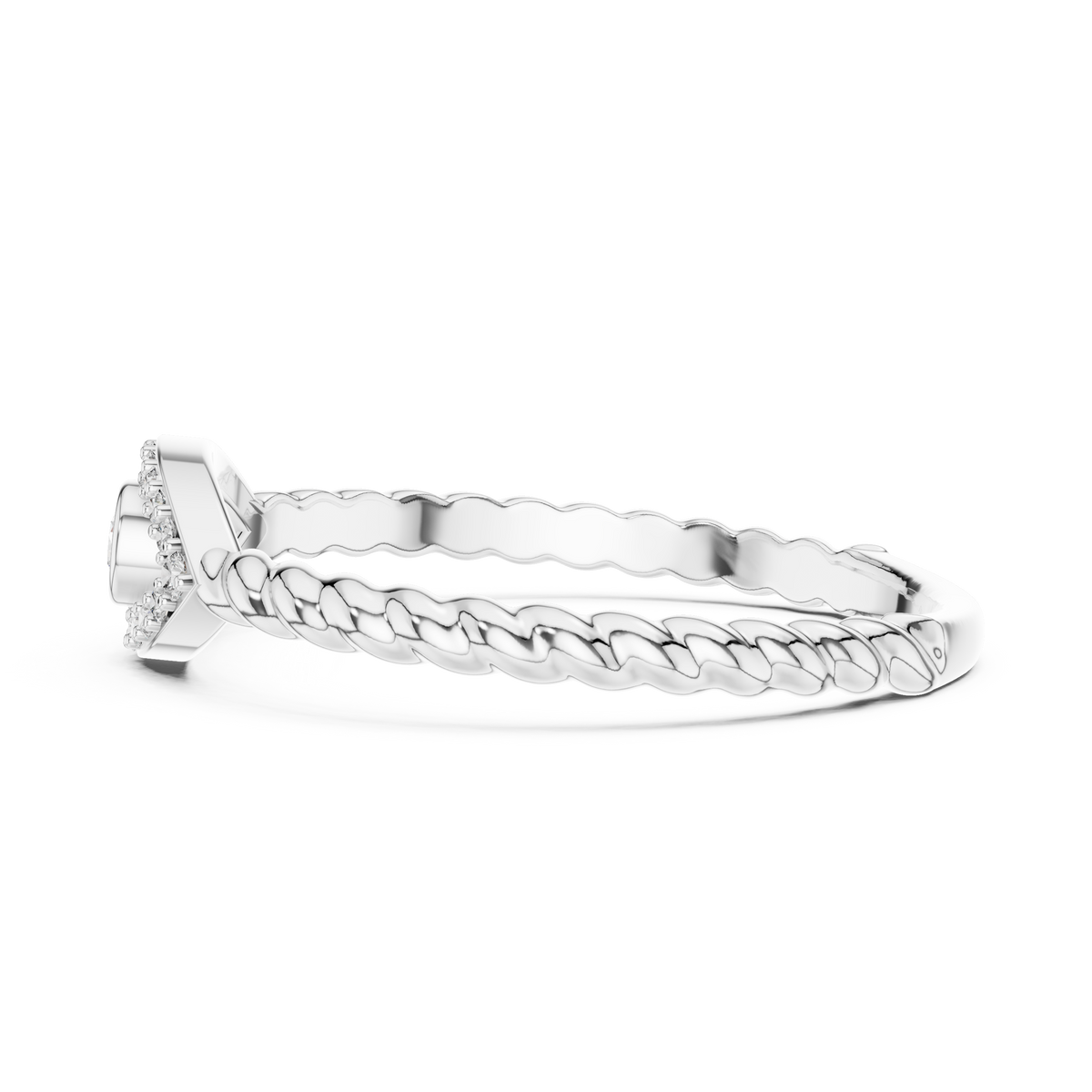 Nazarelle Evil Eye Twisted Rope Lab Grown Diamond Ring