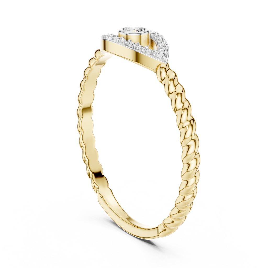 Nazarelle Evil Eye Twisted Rope Lab Grown Diamond Ring