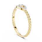Nazarelle Evil Eye Twisted Rope Lab Grown Diamond Ring