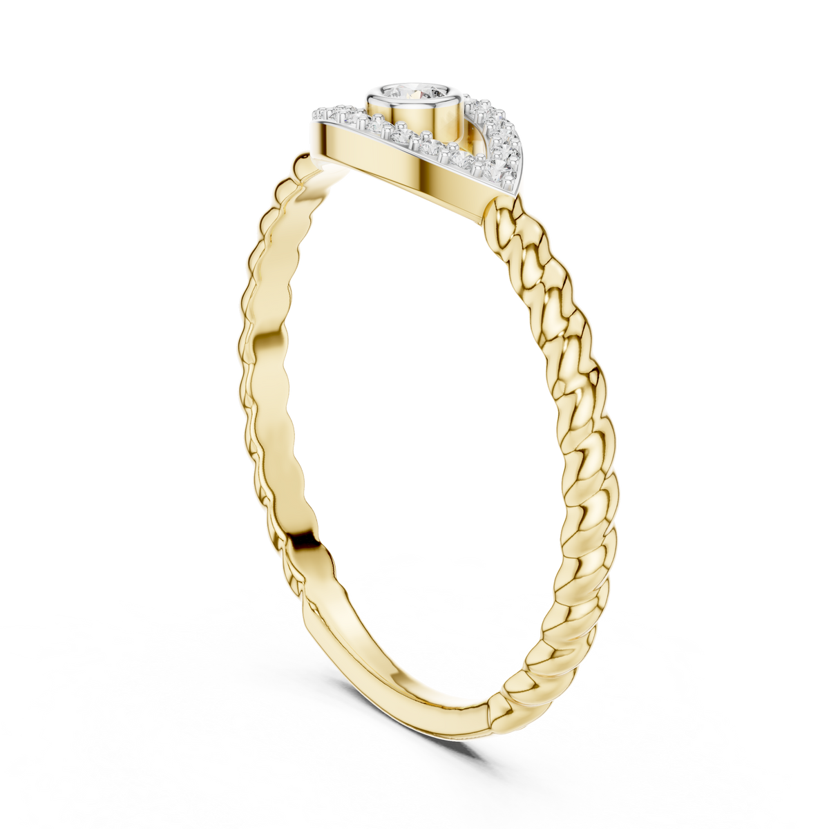 Nazarelle Evil Eye Twisted Rope Lab Grown Diamond Ring