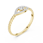 Nazarelle Evil Eye Twisted Rope Lab Grown Diamond Ring