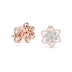 Jasmelle Open Petal Seven Stone Cluster Lab Grown Diamond Earrings