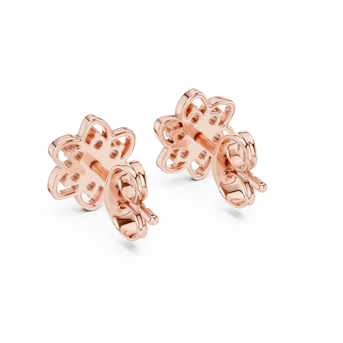 Jasmelle Open Petal Seven Stone Cluster Lab Grown Diamond Earrings