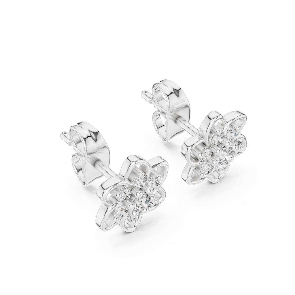 Jasmelle Open Petal Seven Stone Cluster Lab Grown Diamond Earrings