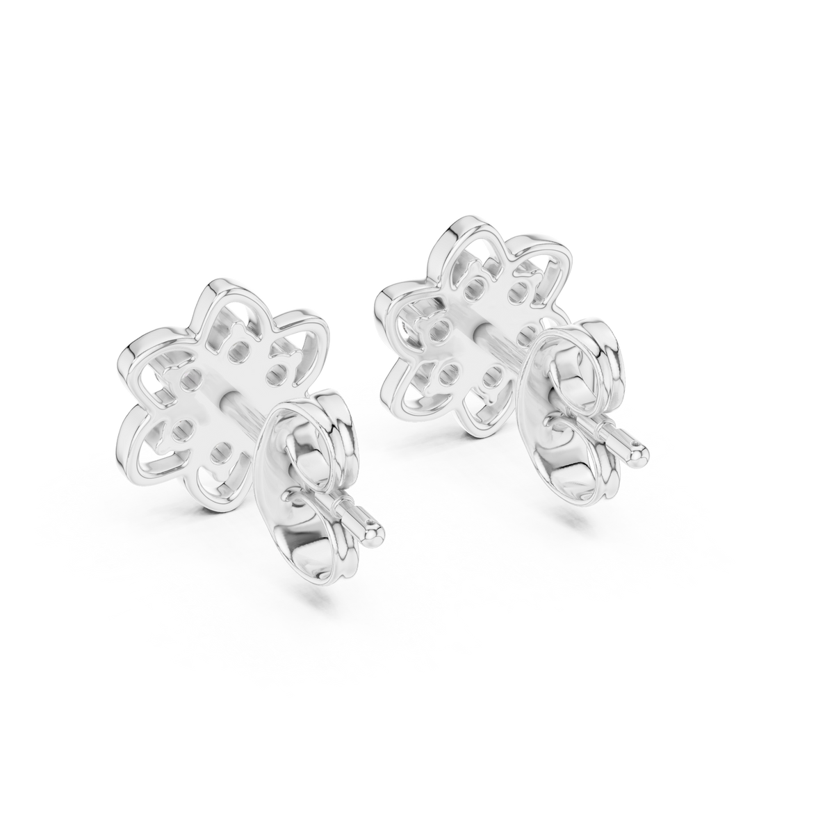 Jasmelle Open Petal Seven Stone Cluster Lab Grown Diamond Earrings