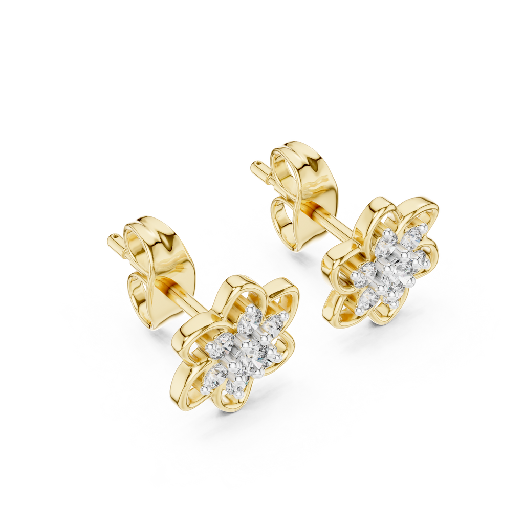 Jasmelle Open Petal Seven Stone Cluster Lab Grown Diamond Earrings