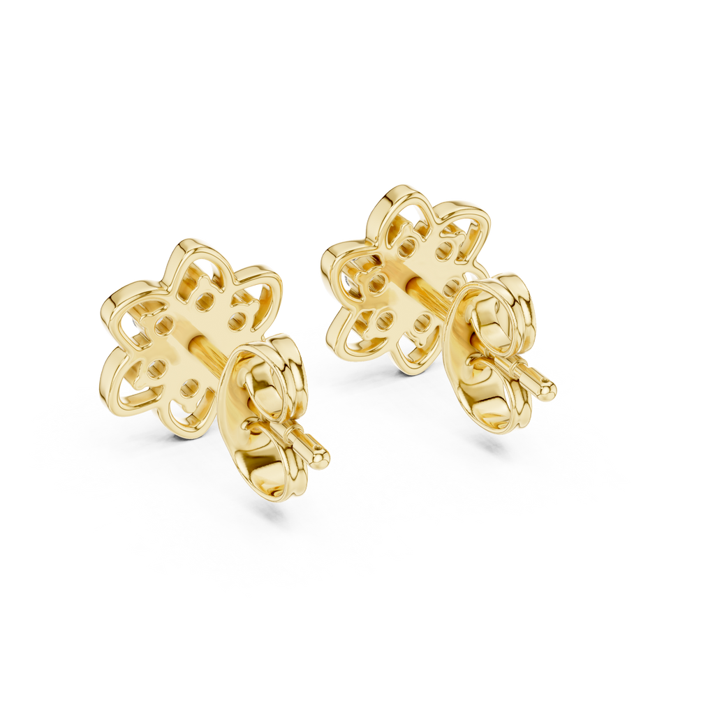 Jasmelle Open Petal Seven Stone Cluster Lab Grown Diamond Earrings